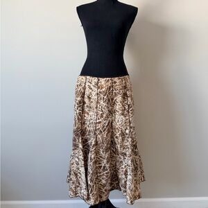 Nine West Brown A-Line Skirt with Pattern